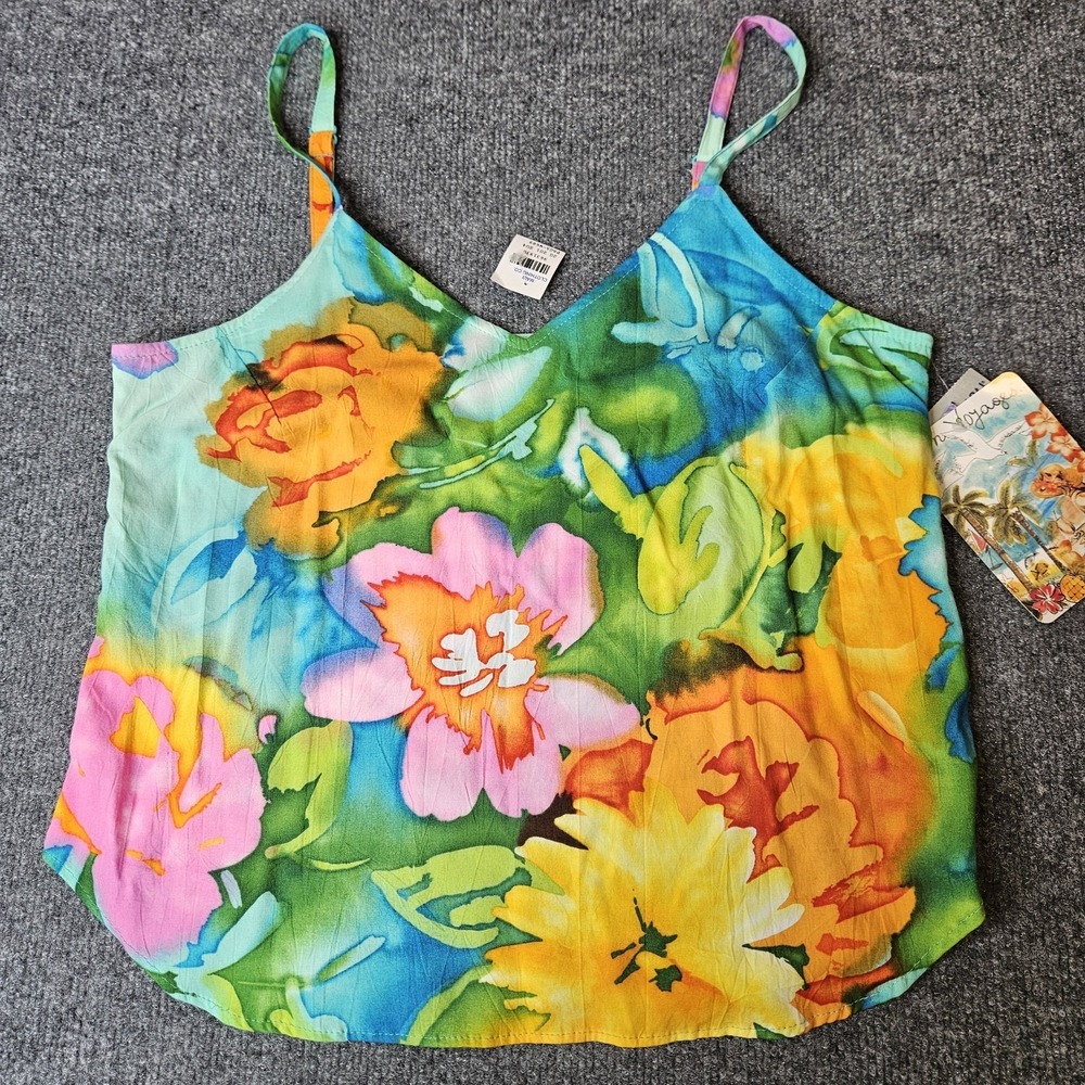 NWT Jams World Women's Strappy Adjustable Top Size Small Parisian Garden Hawaii